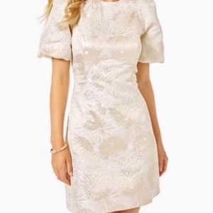 Lilly Pulitzer NWT Gold Brocade Full Bloom Ailani Dress